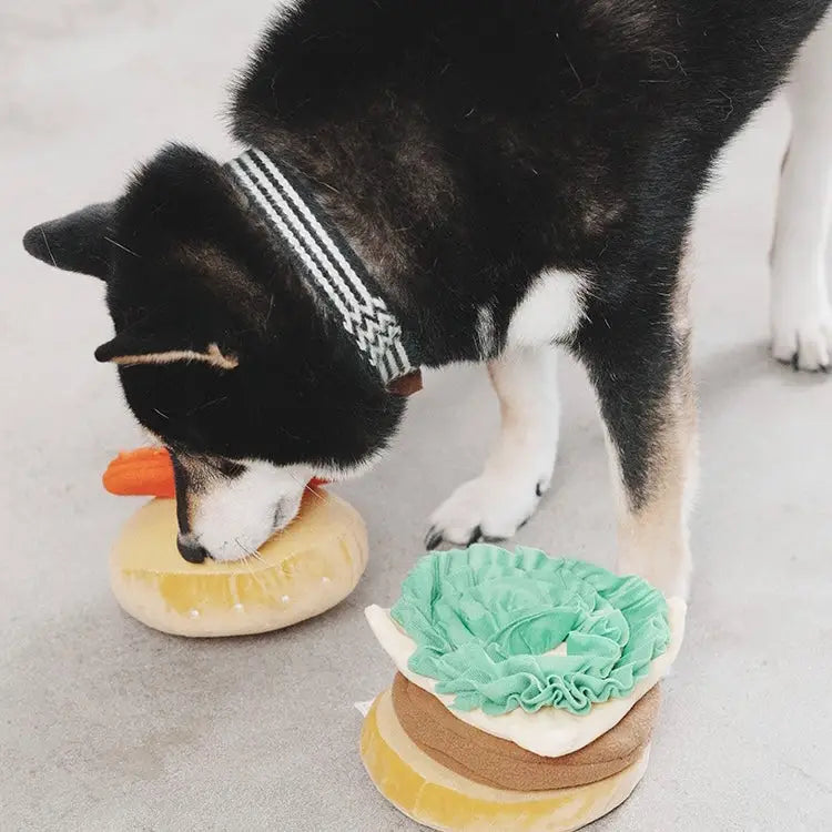 【ハンバーガーおもちゃ】犬用/猫用 知育玩具ノーズワーク おやつ隠し ストレス解消
