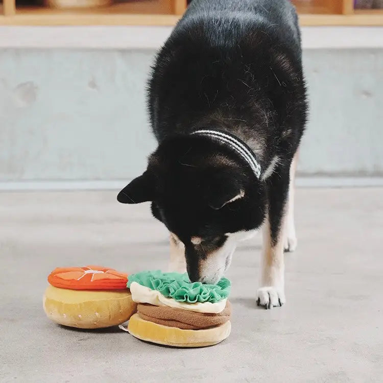 【ハンバーガーおもちゃ】犬用/猫用 知育玩具ノーズワーク おやつ隠し ストレス解消