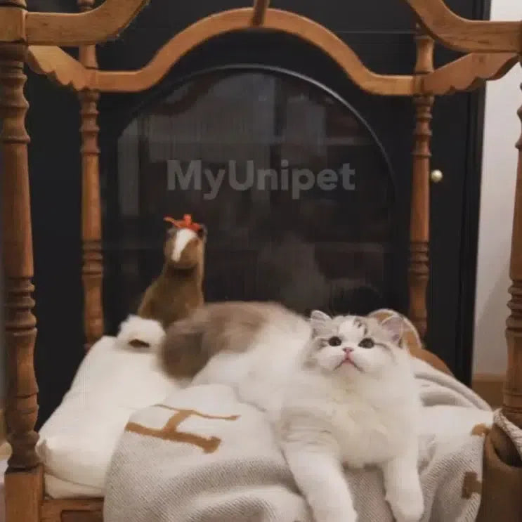 【ローマの休日】高級天然木製ペットベッド キャノピーベッド 猫用ベッド 犬用ベッド 高級ペット家具(受注製作)