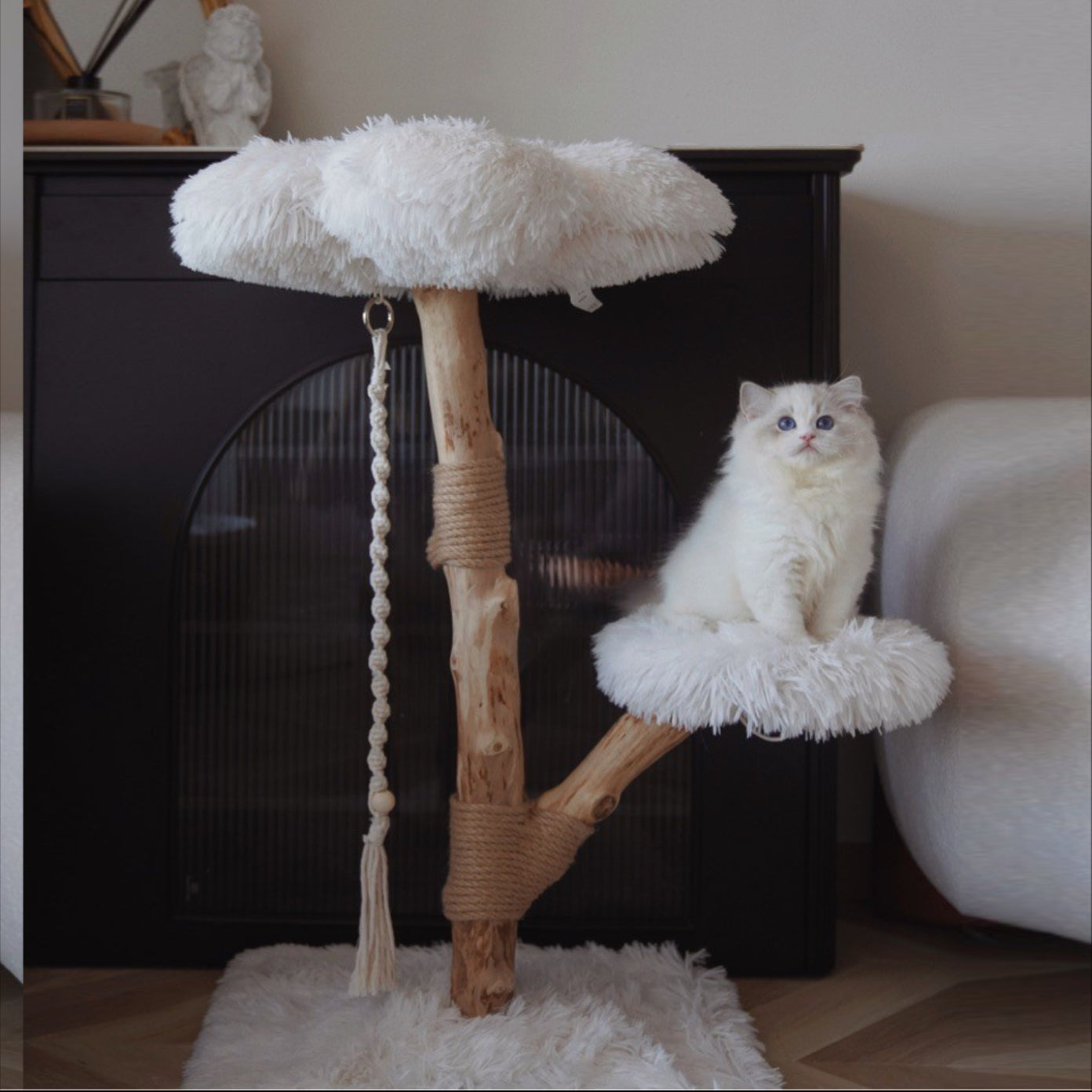 雲にのる】無垢材キャットタワー 北欧風 木製 天然木 猫用