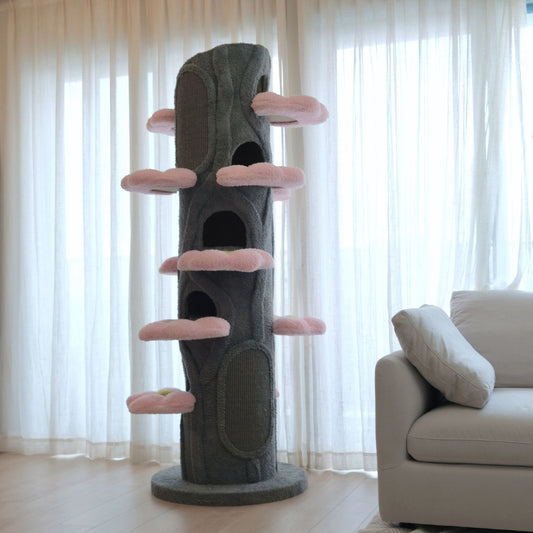 Sakura Bloom Cat Tower 花びらステップキャットタワー 184cm｜多頭飼いにもおすすめ・洗える布カバー仕様（翌営業日発送可能）