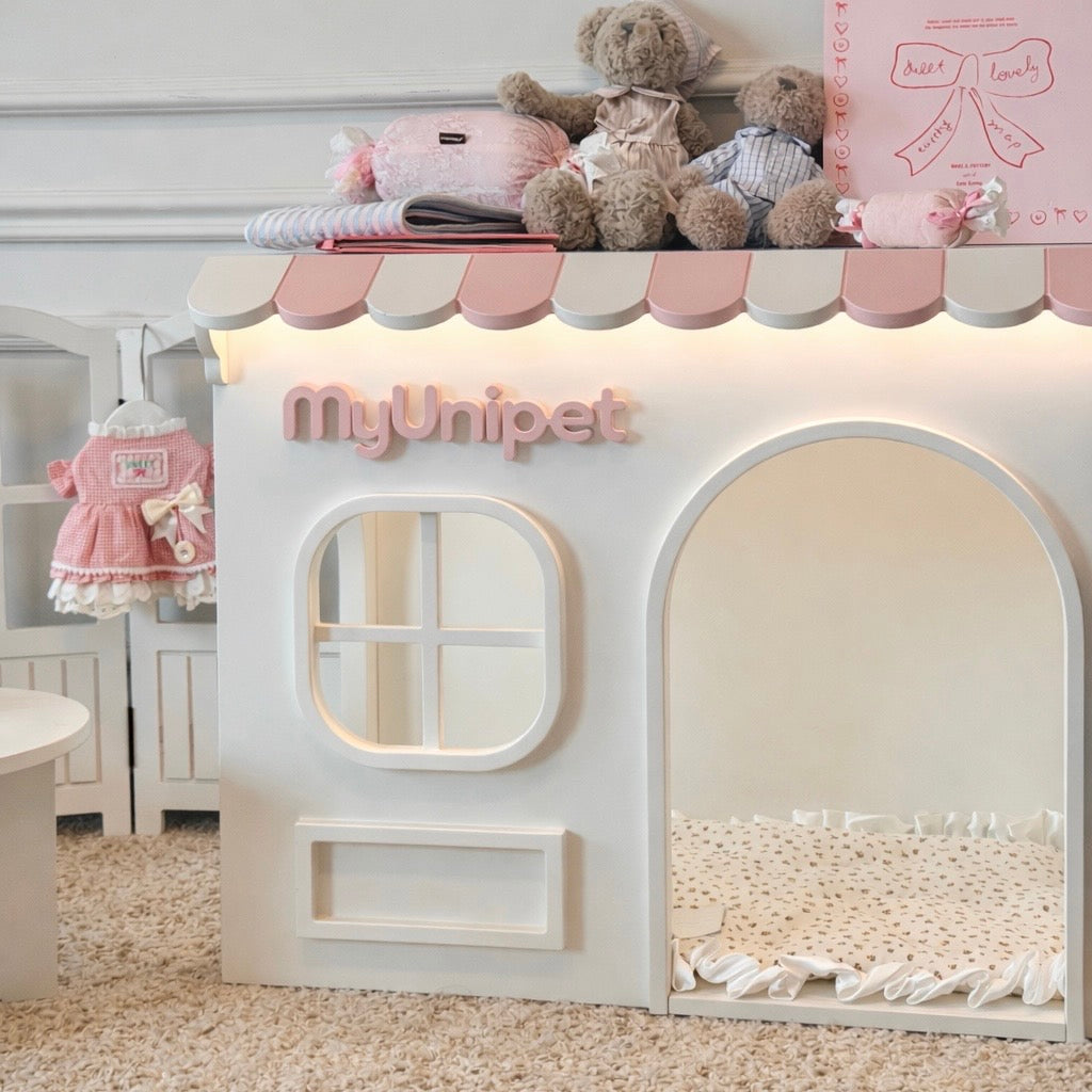 Mini Villa｜名入れ対応・ライト付き 高級ペットハウス 犬猫用ミニヴィラ(受注製作)