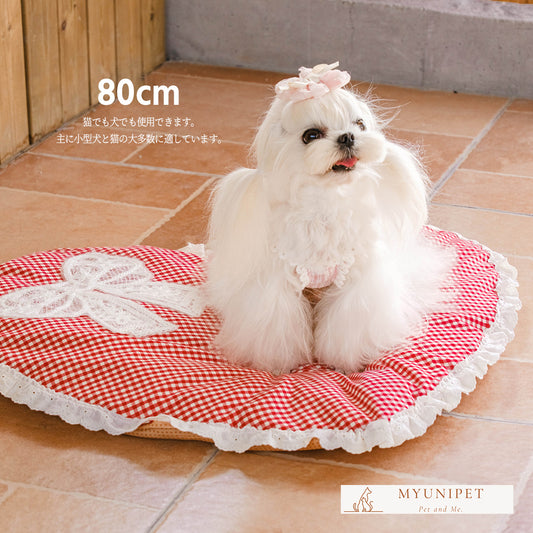 犬用ベッド猫用ベッド夏用洗える｜枕付き｜綿100％通気性・抗菌・防湿深く眠れる｜中小型犬・猫用｜かわいい、人気、レース