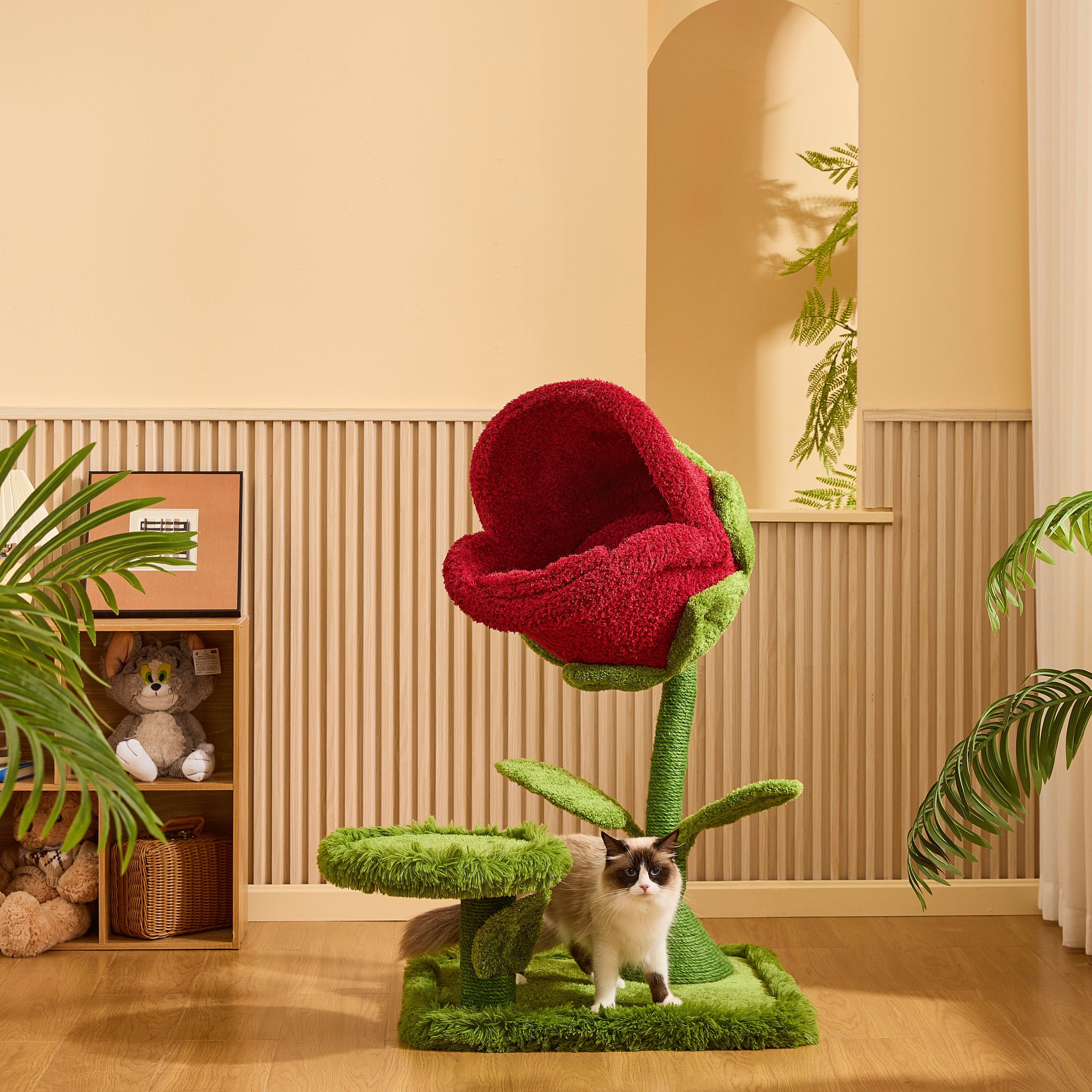 おしゃれな木製キャットタワー｜インテリアに馴染む据え置き型｜MyUnipet