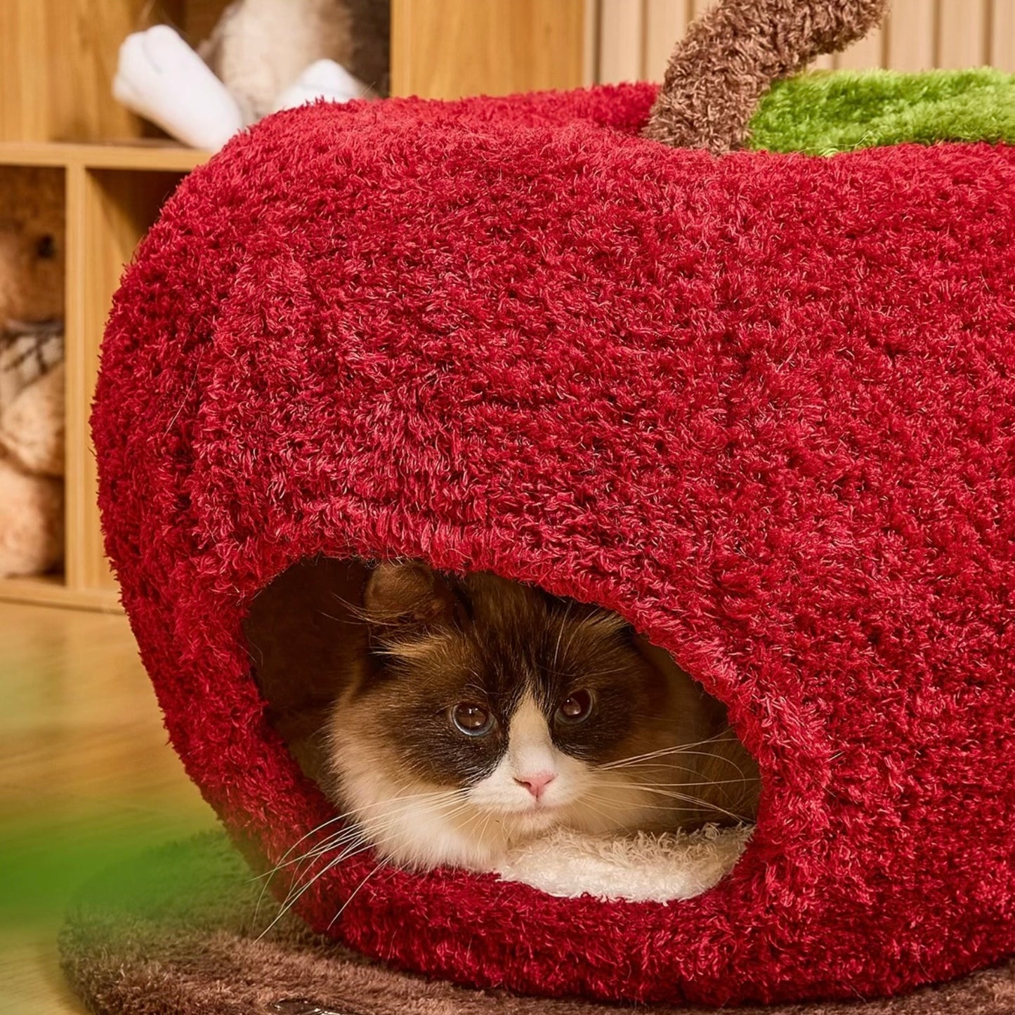 【魔法の森】りんごの魔法ハウス｜アップル型猫ハウス・ペットベッド(翌営業日発送可能）