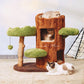 【木にのる】ベッド付きキャットタワー 無垢材 北欧風天然木 添え置き（翌日発送可能）