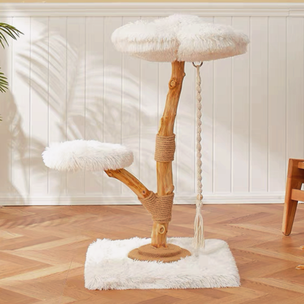【雲にのる】無垢材キャットタワー　北欧風 木製 天然木 猫用インテリア　ペット家具（1週間前後発送予定）