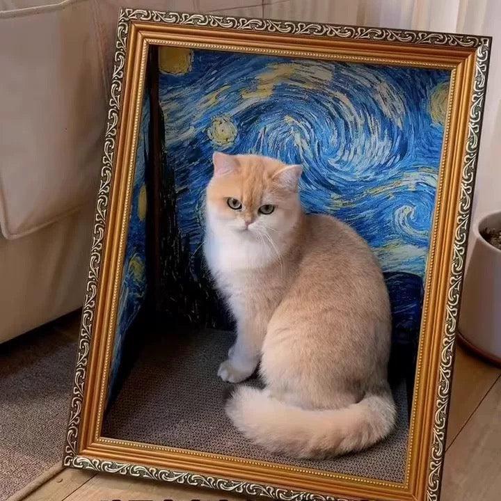 【猫が世界名画になる】猫用爪研ぎ 爪とぎ おしゃれ