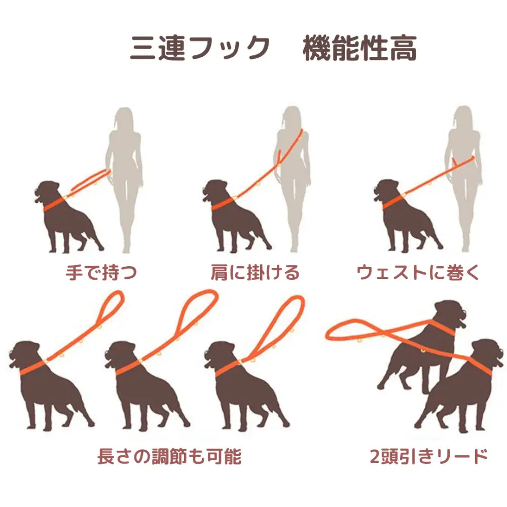 犬用リード 北欧おしゃれ グラデーション ショルダーリード 高品質