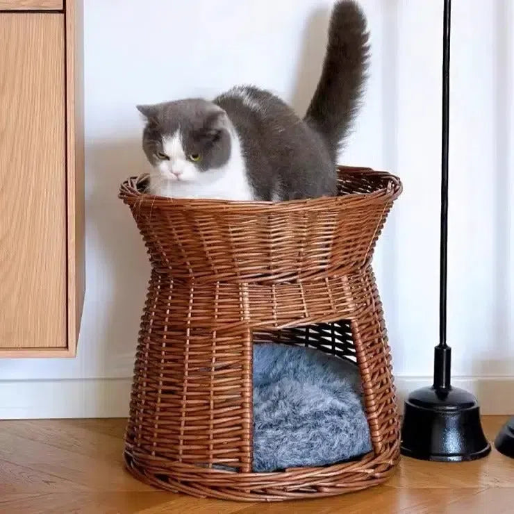 手編み猫用2段ラタンベッド 天然籐 猫多頭飼い ダブルベッド – MyUnipet 手編み猫用2段ラタンベッド 天然籐 猫多頭飼い ダブルベッド – MyUnipet