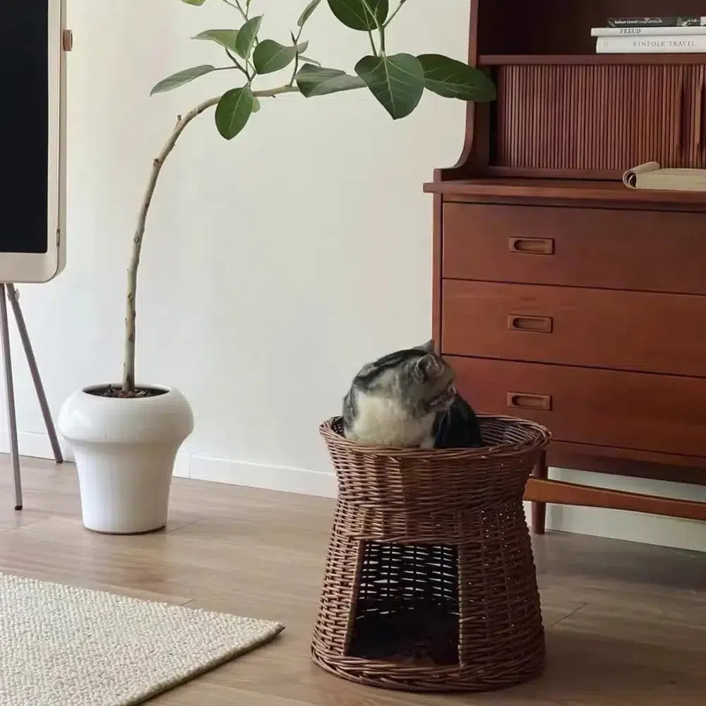 手編み猫用2段ラタンベッド 天然籐 猫多頭飼い ダブルベッド – MyUnipet 手編み猫用2段ラタンベッド 天然籐 猫多頭飼い ダブルベッド – MyUnipet