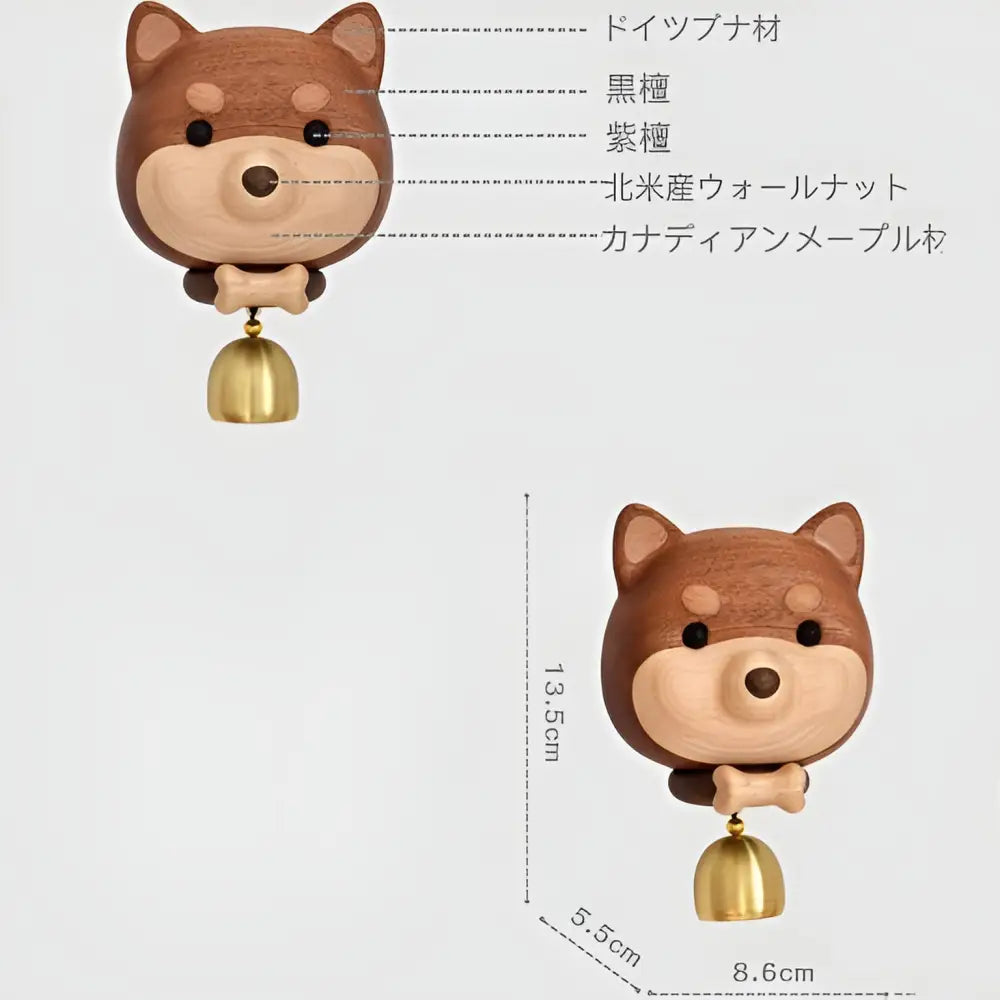 透き通った綺麗な音】風鈴 天然木製柴犬のドアベル 玄関 マグネット式 透き通った綺麗な音】風鈴 天然木製柴犬のドアベル 玄関 マグネット式