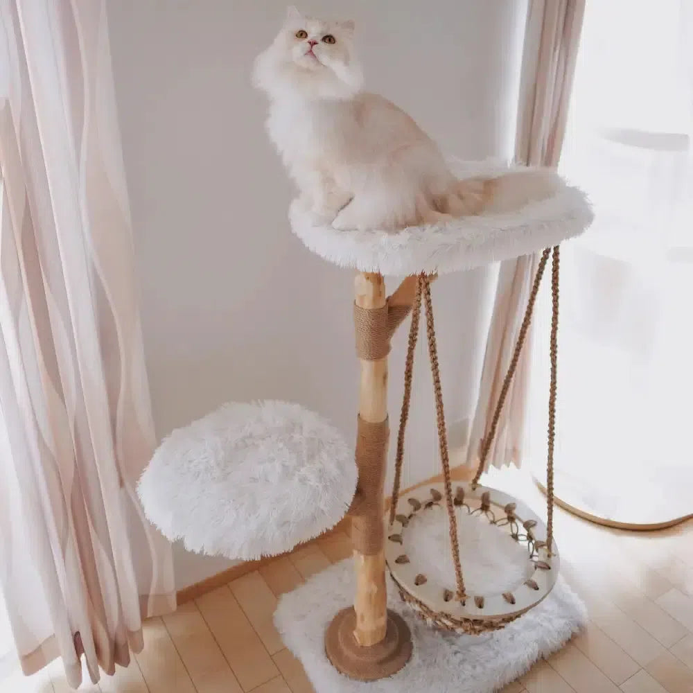 MyUnipet キャットタワー （雲にのる） 雲にのる】天然木×雲ステップの北欧風キャットタワー（翌営業日