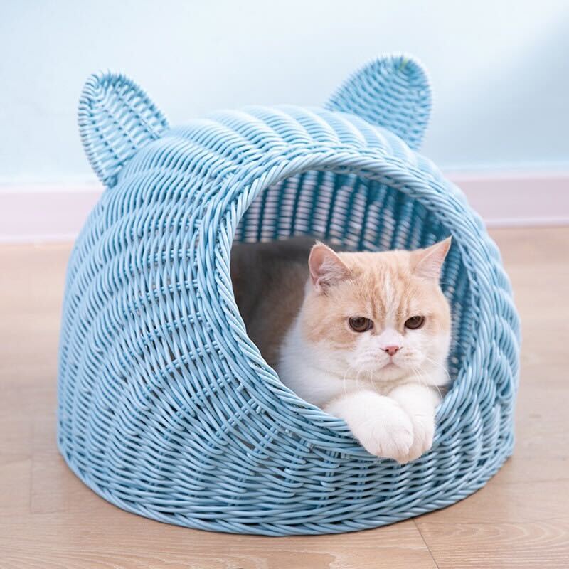 猫ベッド　バスケット　天然素材
